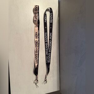 Set Of Two - New Orleans Saints Team Dual Side Lanyard Keychain with Clip